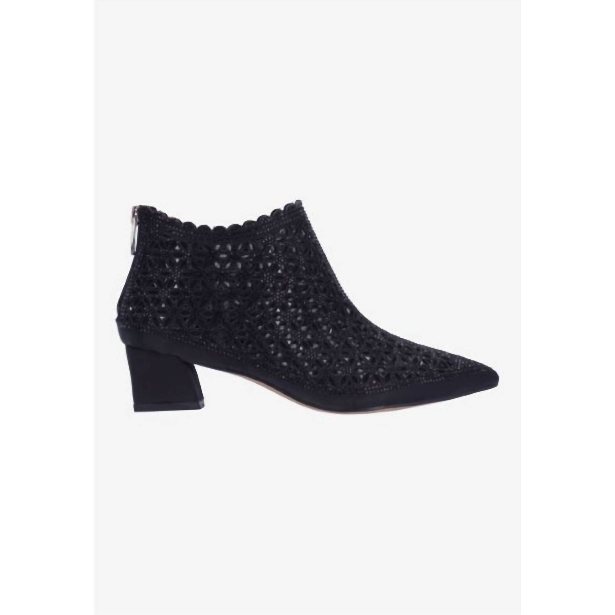 New J. Renee Women's Jacinta Booties In Black Satin/Stones